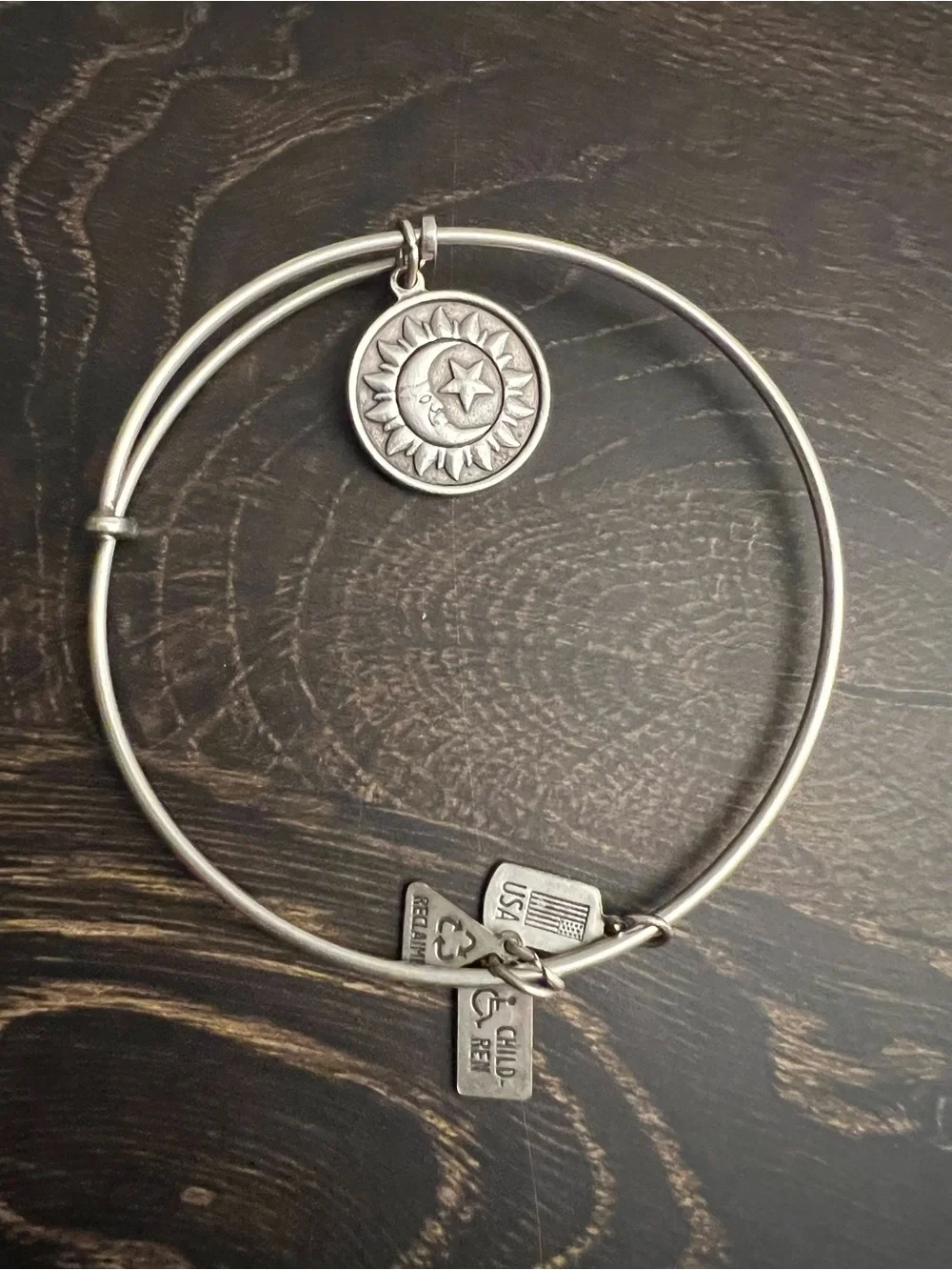Alex and Ani Silver Tone Stackable Charm Bangle Bracelets Set of 9